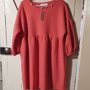 Simply Southern NWT Stylish Pink Dress Size Medium With Bling. So Cute.